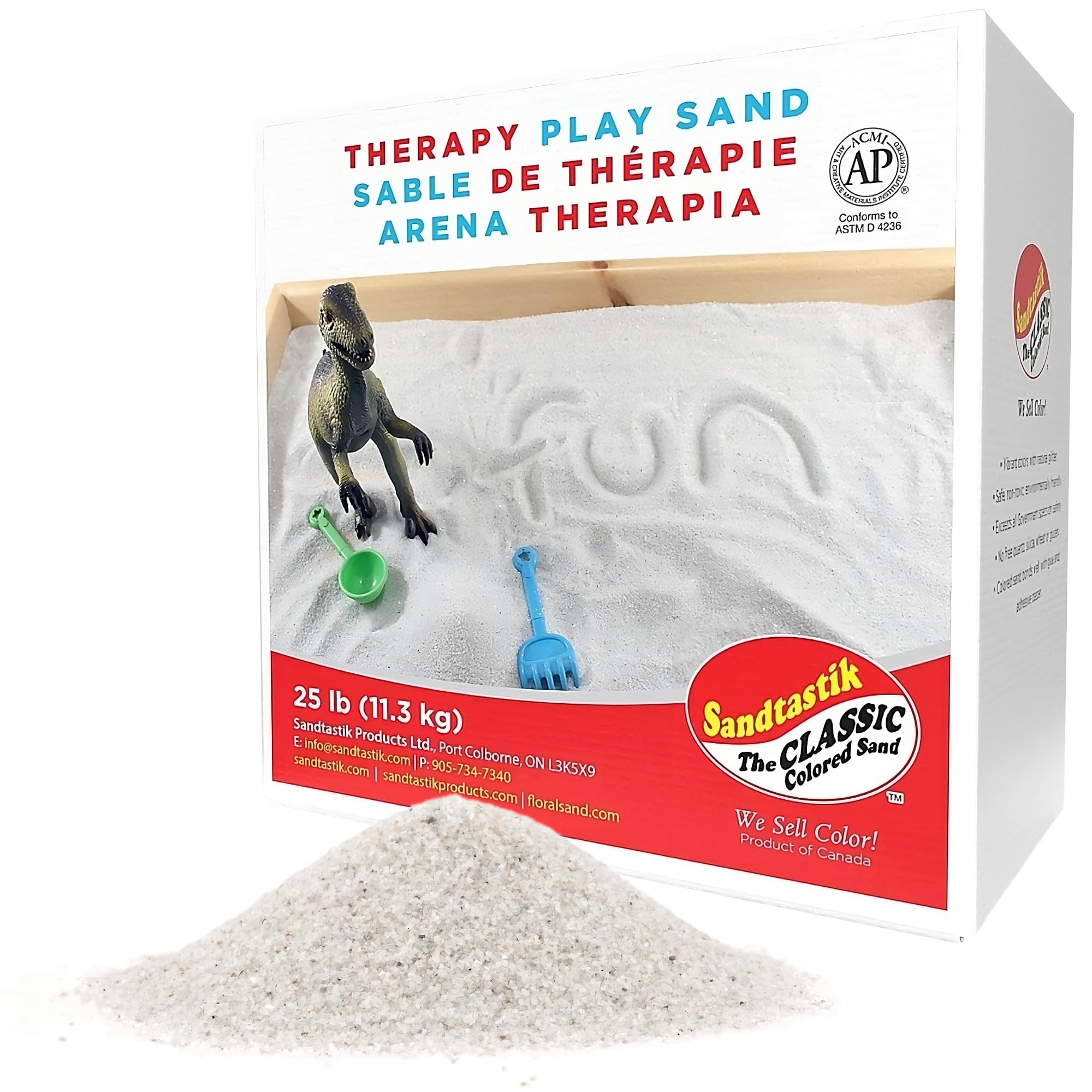 Therapy Play Sand - White, 25 lb (11.3 kg) Box - Fill Sensory Tables, Sand Trays & Water Tables! Formulated for Therapy Professionals & Teachers