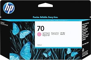 HP 70 Light Magenta 130-ml Genuine Ink Cartridge (C9455A) for DesignJet Z5200, Z3200, Z3100 & Z2100 Large Format Printers