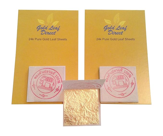 24 Karat reines essbares Blattgold, 100 % echt, 15 Blätter
