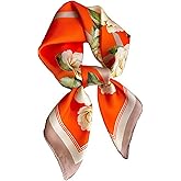 Mettclasi 27.5" Women's Fashion Pattern Silk Feeling Scarf Square Satin Head Scarf Bandana for Hair Wrapping