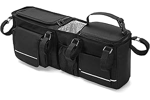 HODRANT Double Stroller Organizer Compatible with BOB Duallie & Compatible with Baby Jogger City Mini GT2 Stroller, Double Stroller Parent Console with Detachable Cooler & Cup Holder, Patent Pending
