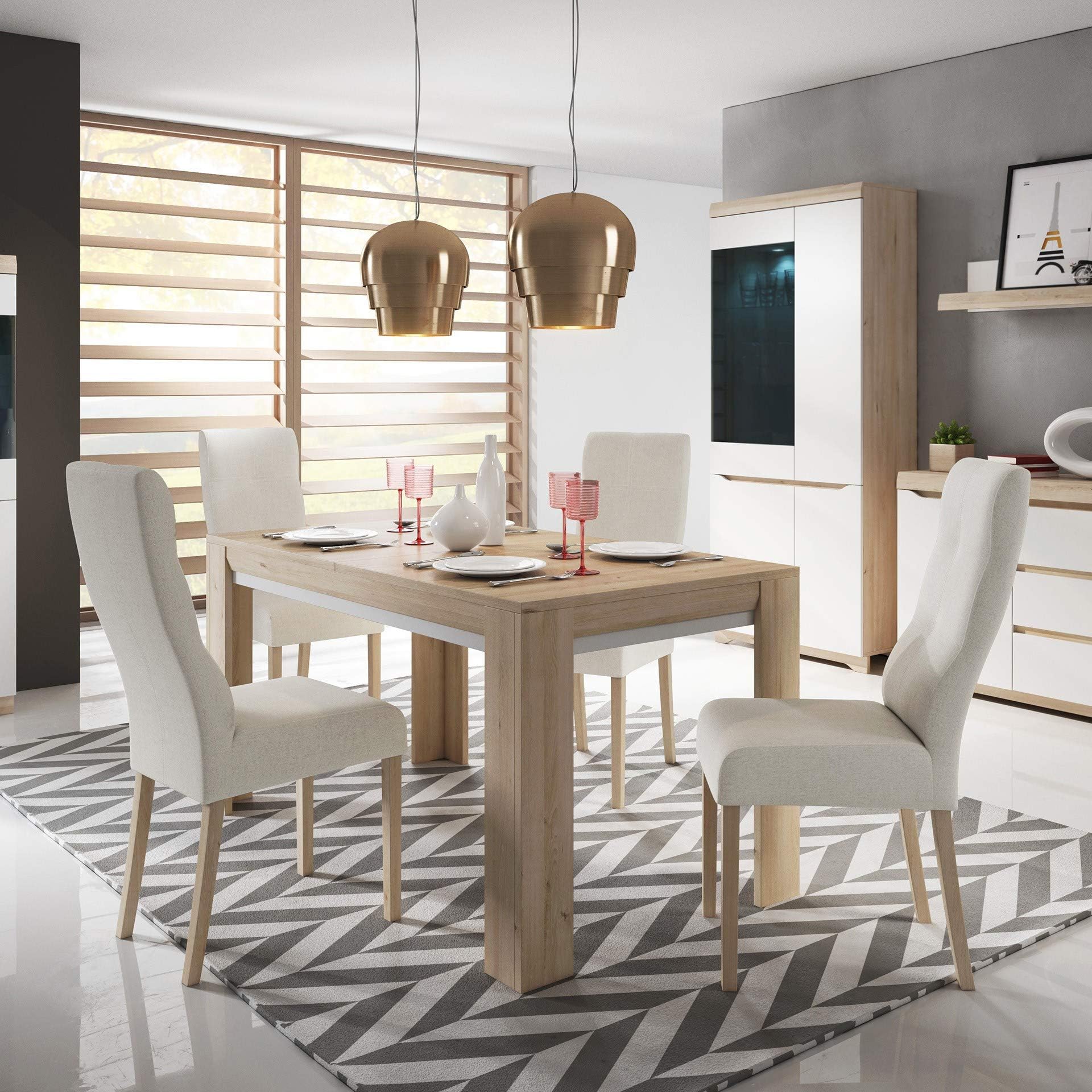 MHF Avallon 1 Extending Table 140-180cm Wide Dining Room Modern