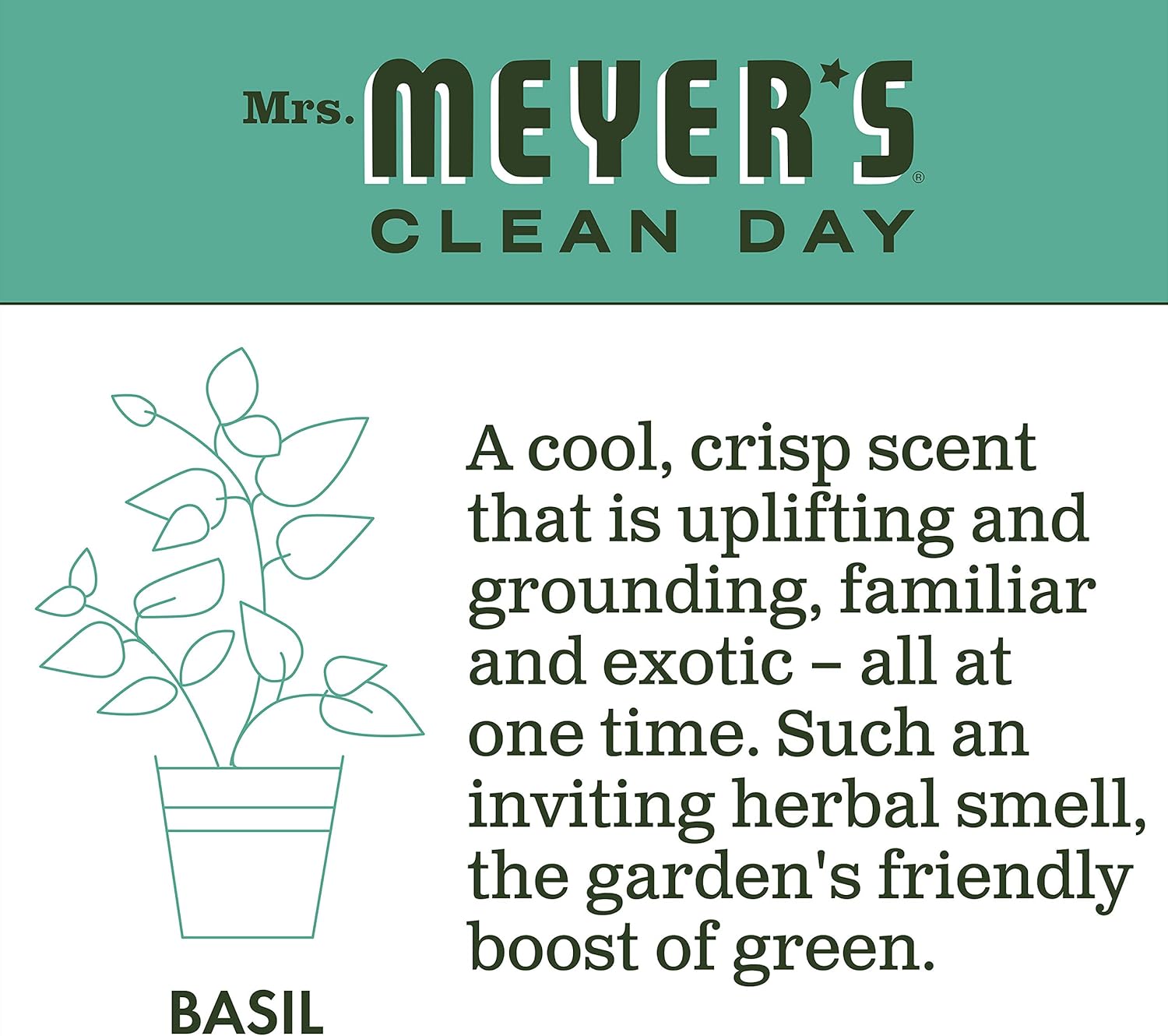 Mrs. Meyer's Clean Day Liquid Hand Soap Refill, Cruelty Free and Biodegradable Formula, Basil Scent, 33 Oz: Beauty