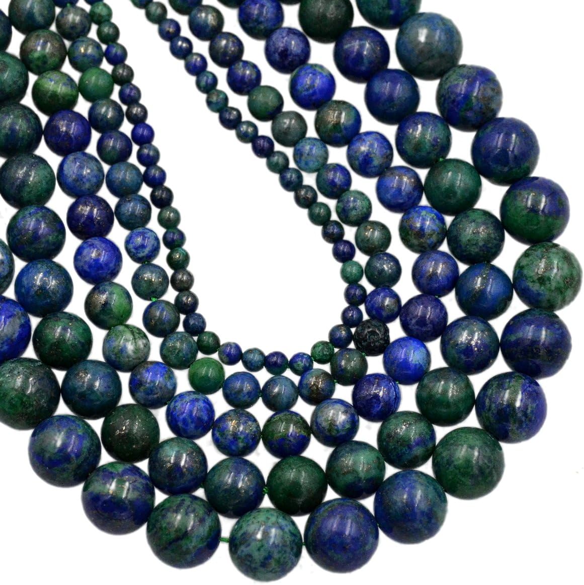 AD Beads Natural Gemstone Round Loose Beads 15" for Bracelet Necklace Earrings Jwelery Making Crafts DIY (6mm, Lapis Lazuli Chrysocolla)