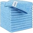 HOMEXCEL Microfiber Cleaning Cloth 12 Pack, Blue Premium Microfiber Towels for Cars, Lint Free, Scratch-Free, Highly Absorbent, Reusable Cleaning Rags for Car, Household, Kitchen, 11.5"X11.5"