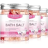 XIWEIOO 3 Pack Kit Bath Salts for Soaking Himalayan Pink Salt Rose Pink Scent Epsom Salt Bubble Bath for Women Christmas Gift with Dead Sea Salt Moisturizing Skin Tea Tree Oil Natural Soaking spa