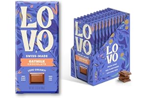 LOVO Oatmilk Chocolate, 100% Plant-based, Vegan, Non GMO, Gluten-Free, Swiss Made. 2.82 oz (Pack of 12)