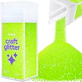Hemway Fluorescent Green Glitter 130g Microfine Shaker Craft Resin Epoxy