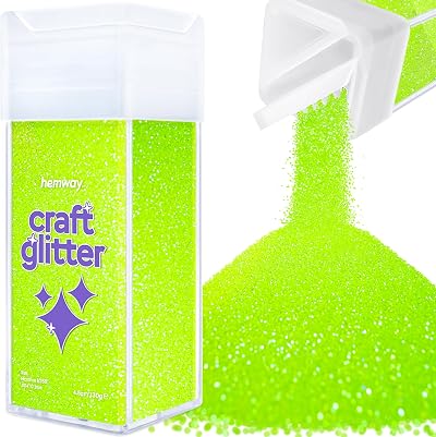 Hemway Fluorescent Green Glitter 130g Microfine Shaker Craft Resin Epoxy