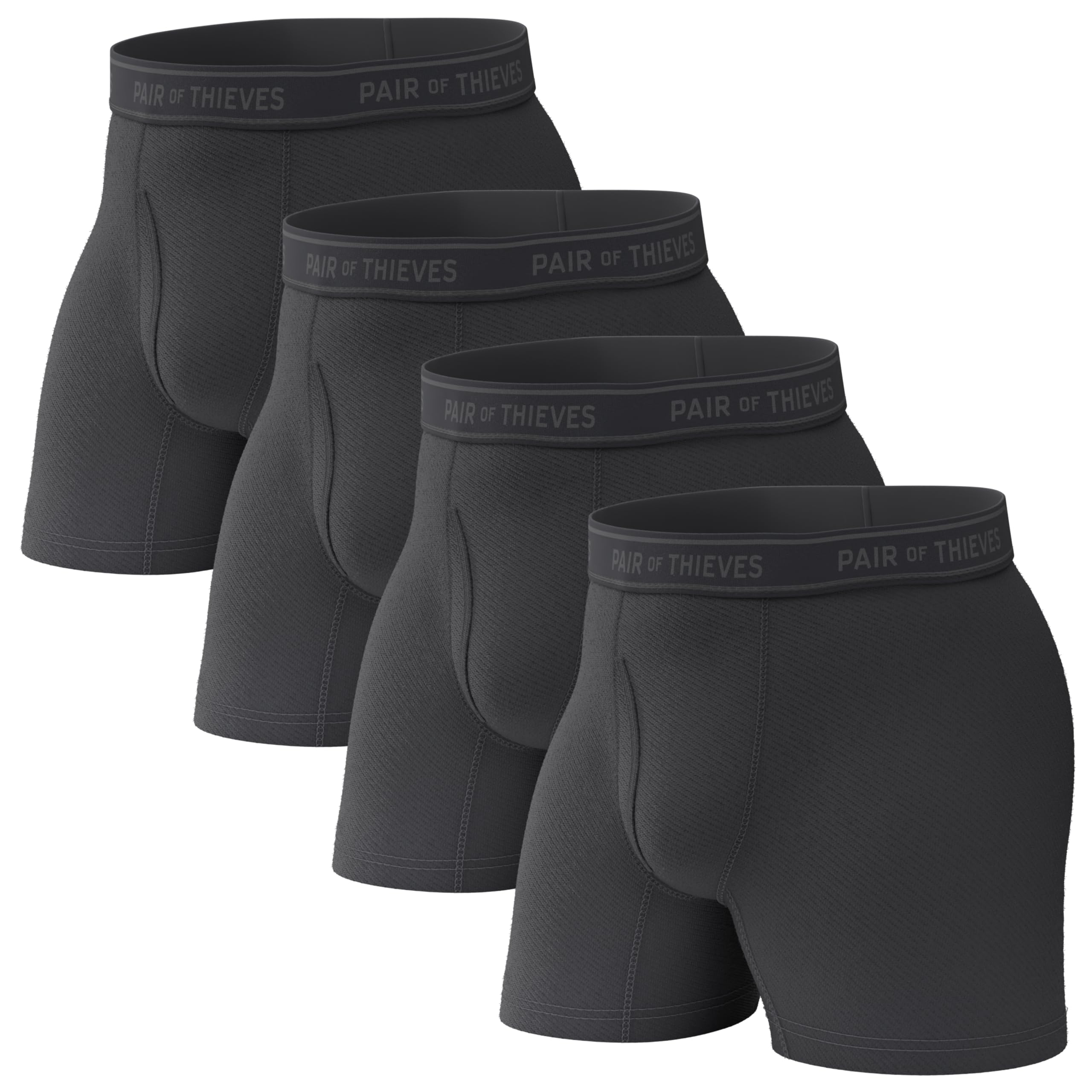 Photo 1 of Pair of Thieves 4 Pack Mens Boxer Briefs - Soft, Stretchy, Moisture-Wicking Underwear for Men - All-Day Comfort and Support - Large - Midnight