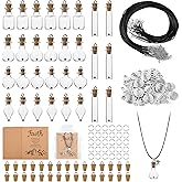 30 Sets Mustard Seed Necklace Christian Gifts Includes 30 Pcs Mini Glass Bottles with Cork Leather Cord Necklace Faith Charms and Christian Cards Baptism Favors Religious Gifts for Women, No Seed