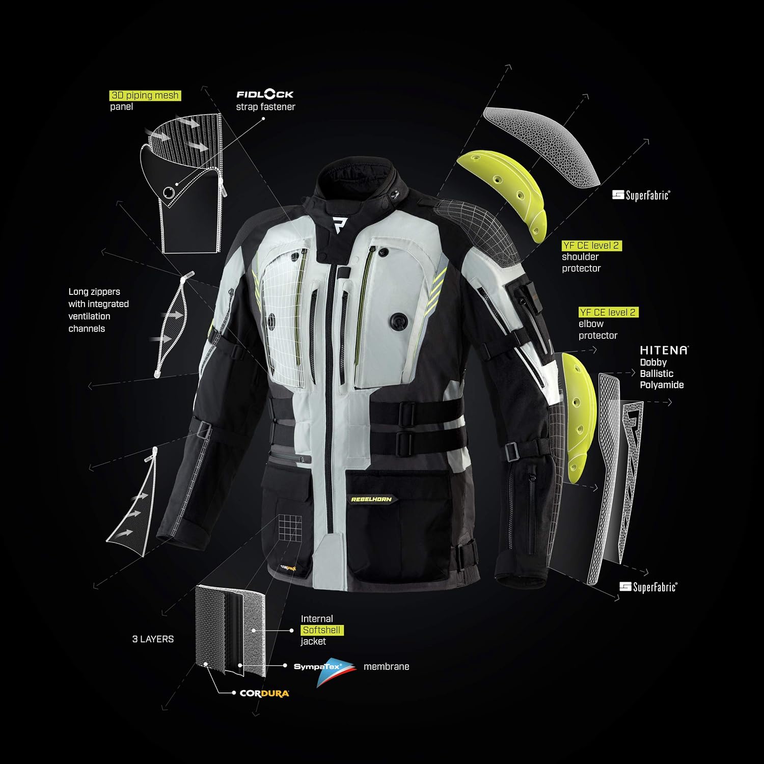 Chaqueta Textil De Moto RST S-1 - Negro/Gris/Naranja, Talla L, Con Protecciones Y Membrana Impermeable