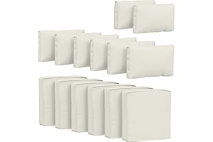 PAKUNODA 14 Pcs Outdoor Cushion Covers Patio Cushion Slipcovers Replacement Splash Proof with Zipper for Outdoor Furniture, Patio Sofa Couch 3 Sizes, Covers Only