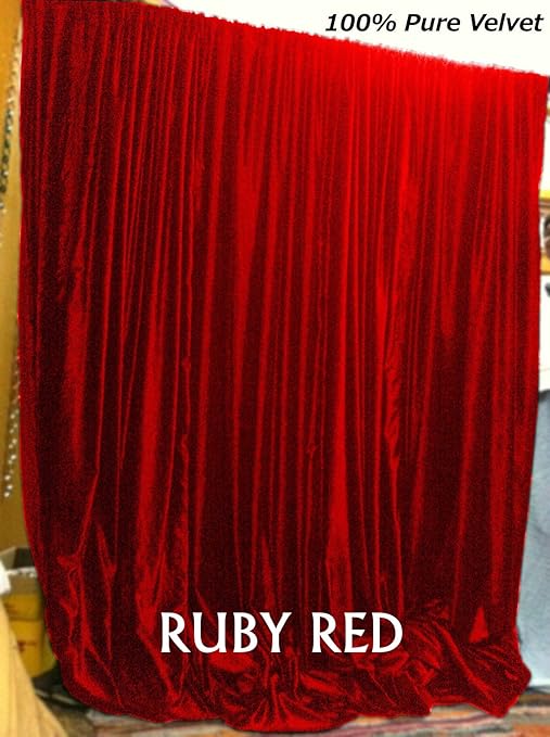 Amazon Com Indiaz Trends New Ruby Red Velvet Curtains Backstage