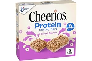 Cheerios Protein Chewy Bars, Snack Bars, Mixed Berry, 5 Ct, 6.35 oz
