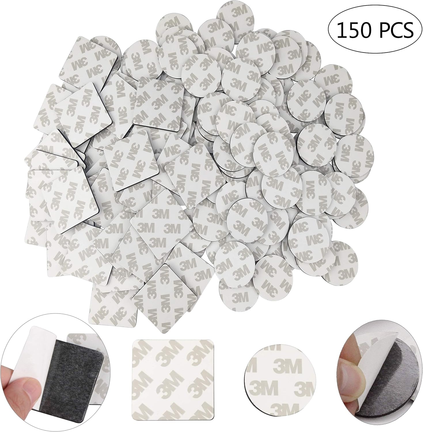 Best 50Pcs 3M Double Sided Black Foam Round Black