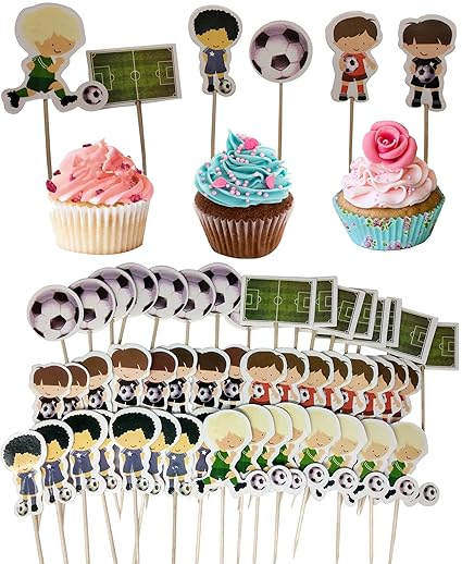 Amazon Com Wolpark 48 Pcs Football Theme Cupcake Topper Cake Picks