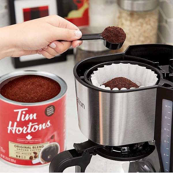 TIM HORTONS ORIGINAL BLEND, MEDIUM ROAST GROUND COFFEE, CANADA’S FAVORITE COFFEE, MADE WITH 100% ARABICA BEANS, 48 OUNCE CANISTER