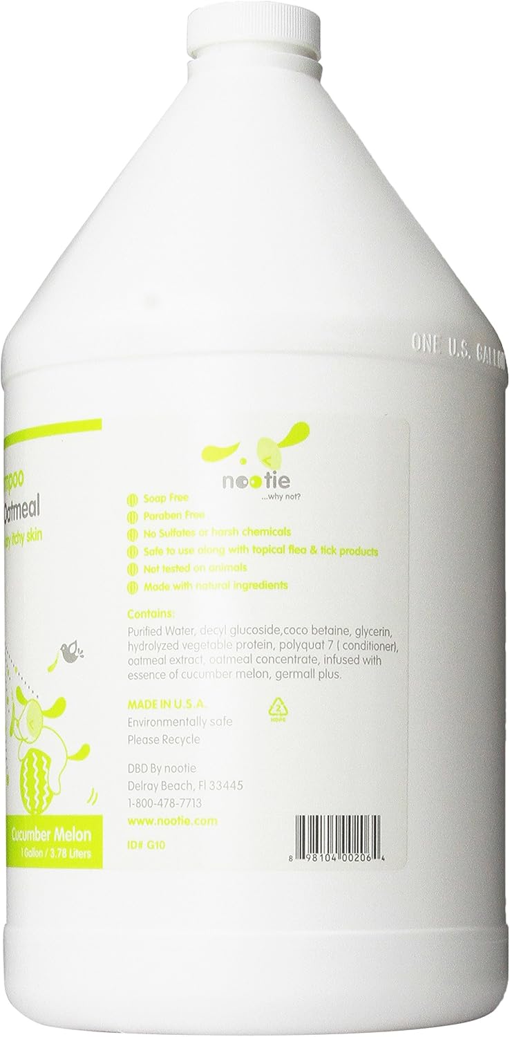 Nootie Cucumber Melon Soothing with Aloe and Oatmeal Pet Shampoo, 1 gal, 3.78 l (Pack of 1) - Image 3