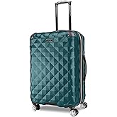 Kenneth Cole REACTION Diamond Tower Collection Lightweight Hardside Expandable 8-Wheel Spinner Travel Luggage, Deep Teal, 24-Inch Checked