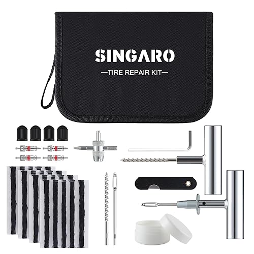 SINGARO Tire Repair Kit with Plugs, 36PCS Tire Plug Kit Heavy Duty