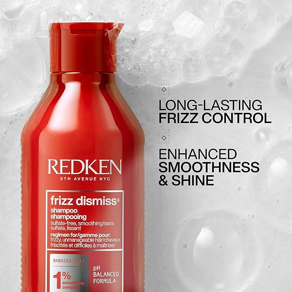 REDKEN FRIZZ DISMISS SHAMPOO | SULFATE FREE SHAMPOO FOR FRIZZY HAIR | GENTLY CLEANSES, SMOOTHS, AND ADDS SHINE | WEIGHTLESS LONG-LASTING FRIZZ CONTROL | HUMIDITY PROTECTION | ANTI FRIZZ