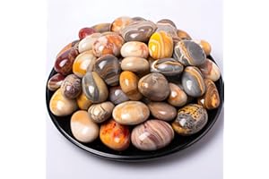 SigMntun Polished Crazy Lace Agate Stone Set - 72 Pcs Handpicked Natural Tumbled Stones and Crystals Bulk for Healing, Reiki, Meditation, Witchcraft