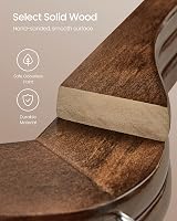 SONGMICS Wooden Hangers Set of 10 with Shoulder Notches Dark Walnut view 3
