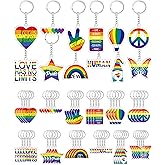 Kigeli Valentine's Day Gift Gay Pride Rainbow Keychain Gift Lgbtq Pride Trinkets Accessories Bulk Gay Stuff Keyring