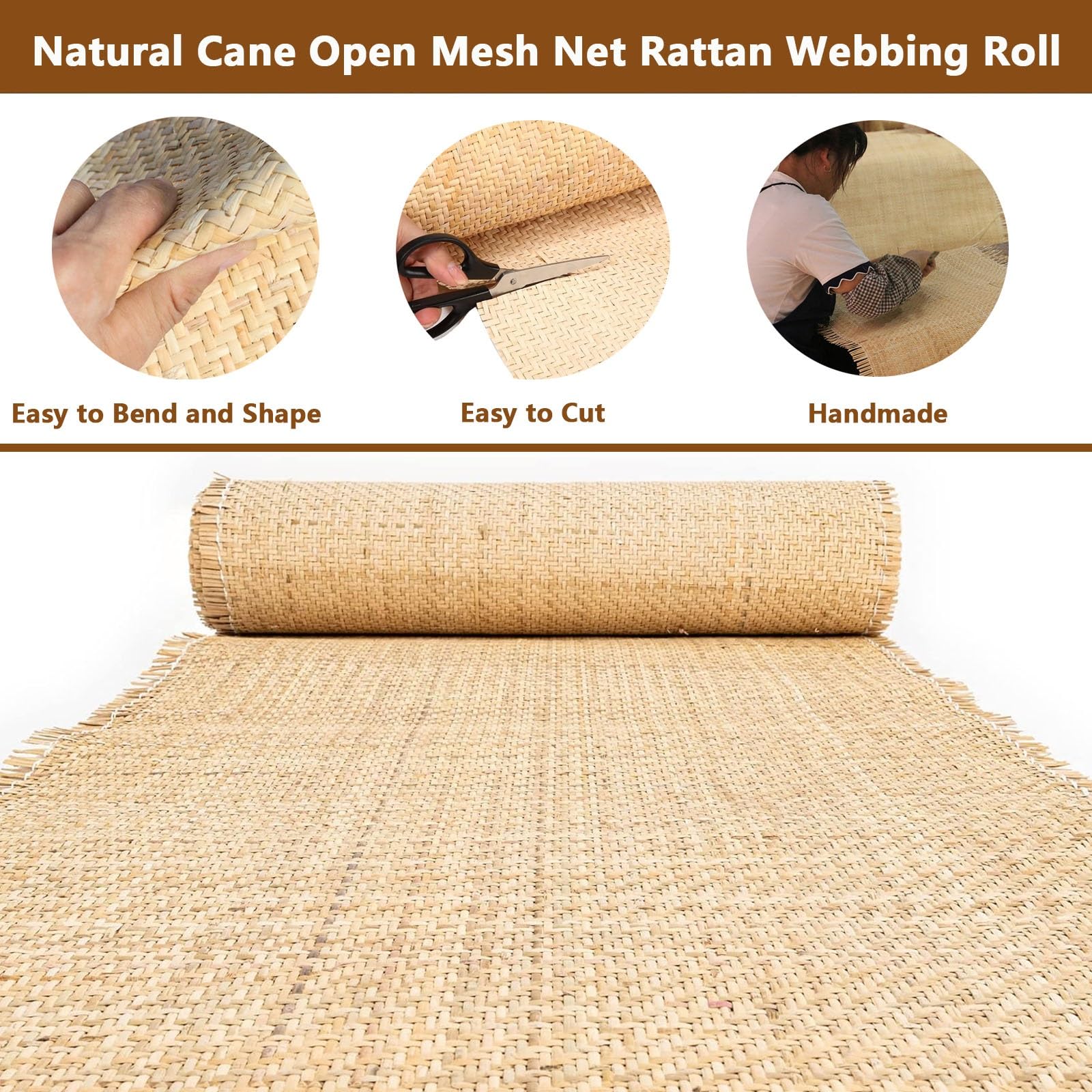 16"/18"/20"/22"/24"/28"/36" Width Rattan Cane V