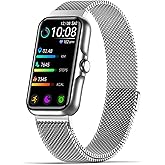 Sunorshop Health Fitness Tracker, Smart Watch with 24/7 Heart Rate and Blood Oxygen Monitor, Sleep Tracker with IP68 Waterproof, Activity Tracker Pedometer Step Counter for Women Men (Silver)