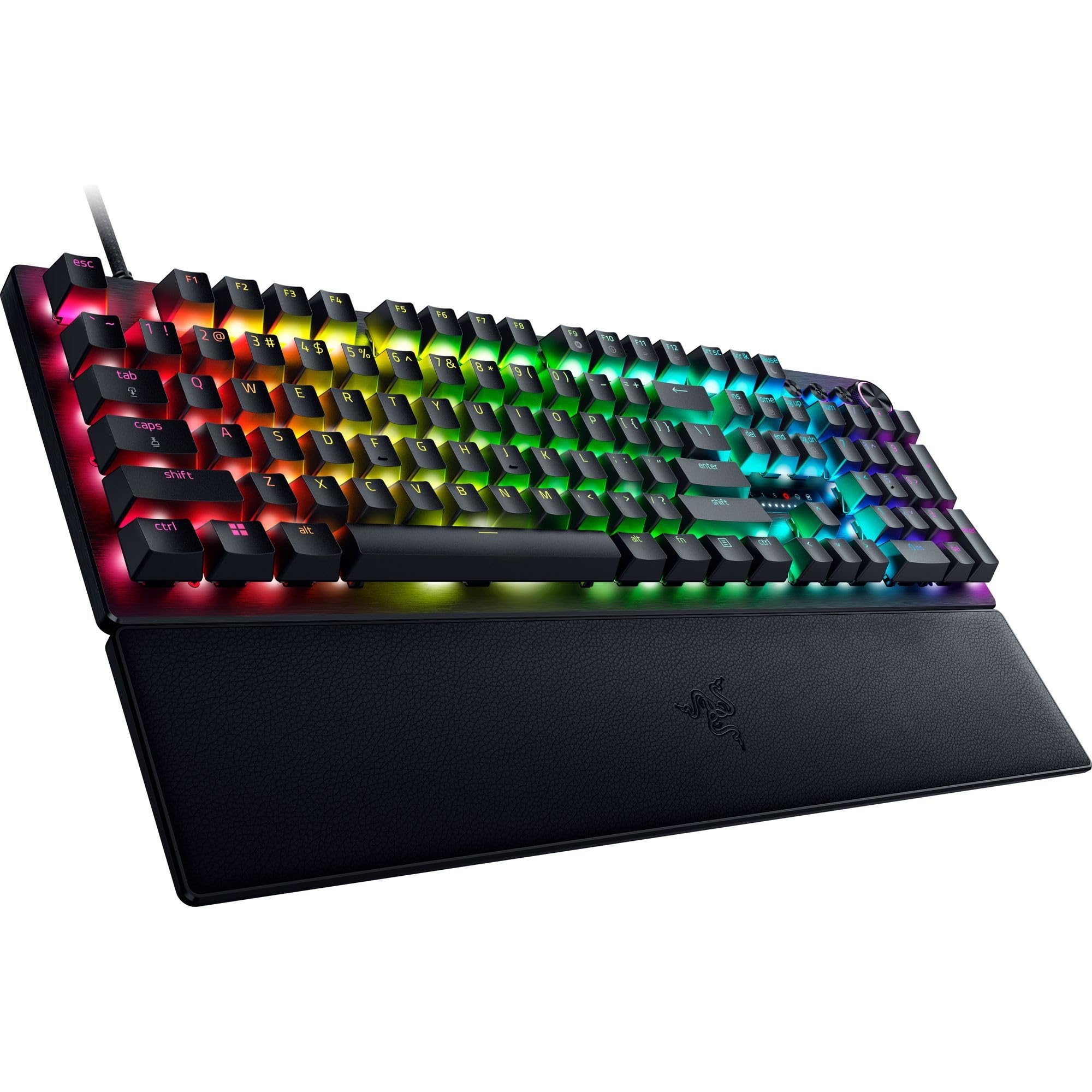 Razer Huntsman V3 Pro Esports Gaming Keyboard: Analog Optical Switches - Razer Snap Tap - Rapid Trigger - Adjustable Actuation - Media Keys & Dial - Doubleshot PBT Keycaps - Wrist Rest - Black