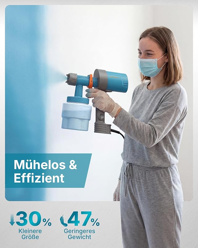 Shark 600 Farbsprühsystem HVLP Lackierpistole Elektrisch, Blau