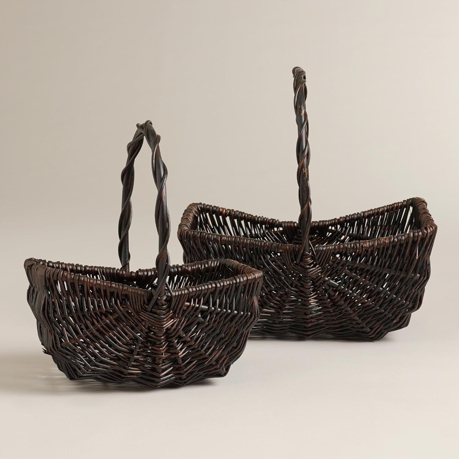 Sophie Picnic Baskets, Brown Medium 11"W x 8"D x 5.5"H, 12