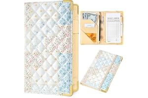 LEMMEKO Server Book, Waitress Book with Zipper Pocket, Cute Server Books for Waitress with Pen Holder, Leather Serving Books Fits Servers Aprons