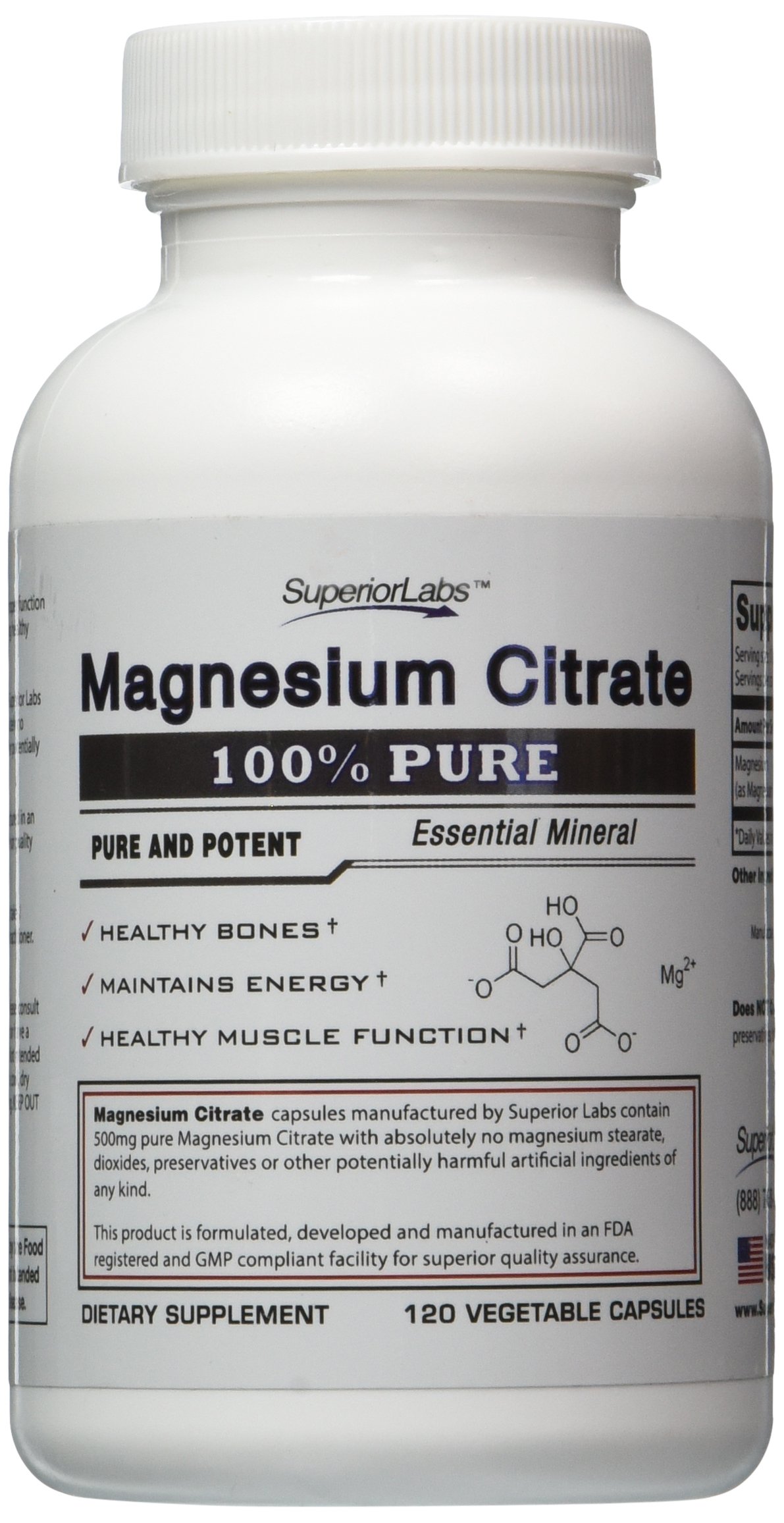 Galleon Superior Labs Magnesium Citrate 100 NonGMO High Absorption