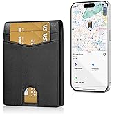 Auskang Smart Wallet For Men, Mens Gift, Works with Apple Find My, Minimalist Leather Wallet For Men, RFID Blocking, Credit Card Holder, Wallet with Smart Tracker, Wireless Charging (No Pattern)