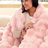 Bedsure GentleSoft Fluffy Fuzzy Twin Blanket, Soft Cozy Fleece Faux Fur Blanket, Pink Decorations Minky Velvet Couch Cover, Thick Warm Plush Women Men Birthday Gifts, 870GSM, Tie-dye Pink