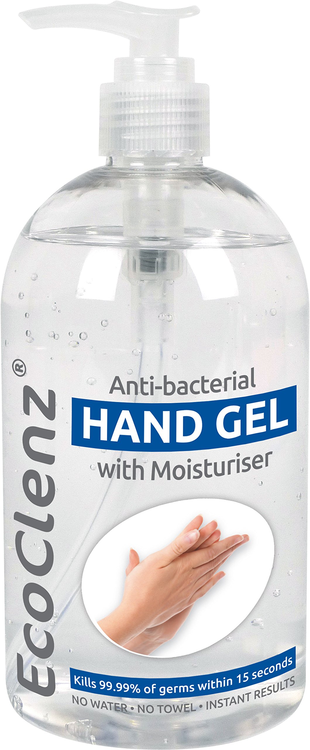 500ml Hand Sanitiser Gel with Moisturiser - Anti-Bacterial Kills 99.9% (1)