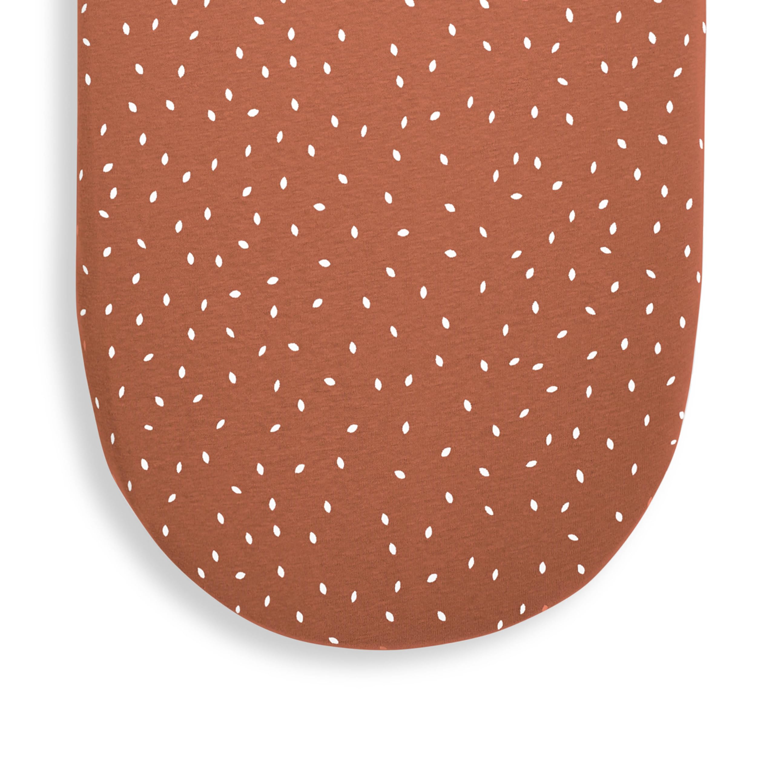 The Little Green Sheep - Moses Basket Baby Crib Fitted Sheets for the Nursery, Organic Cotton, Breathable, Super Soft and Luxurious, Neutral for Boys and Girls (35cm x 75cm) (Terracotta Rice)