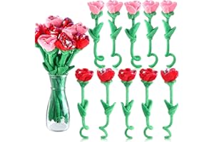 ZJoey 10/18 Pcs Plush Rose Flower Stuffed Rose Flower Bendable Stems Plush Bouquet Toy Soft Rose Flower 12.6 Inch for Graduation 2024 Mother's Day Girl Girlfriend Wife(10 Pcs Glitter Red Pink Series)