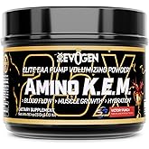 Evogen Amino K.E.M. - EAA & BCAA Powder Pump Volumizer | BCAAs Amino Acids Supplement for Blood Flow, Muscle Growth, & Hydration | Victory Punch | 30 Servings