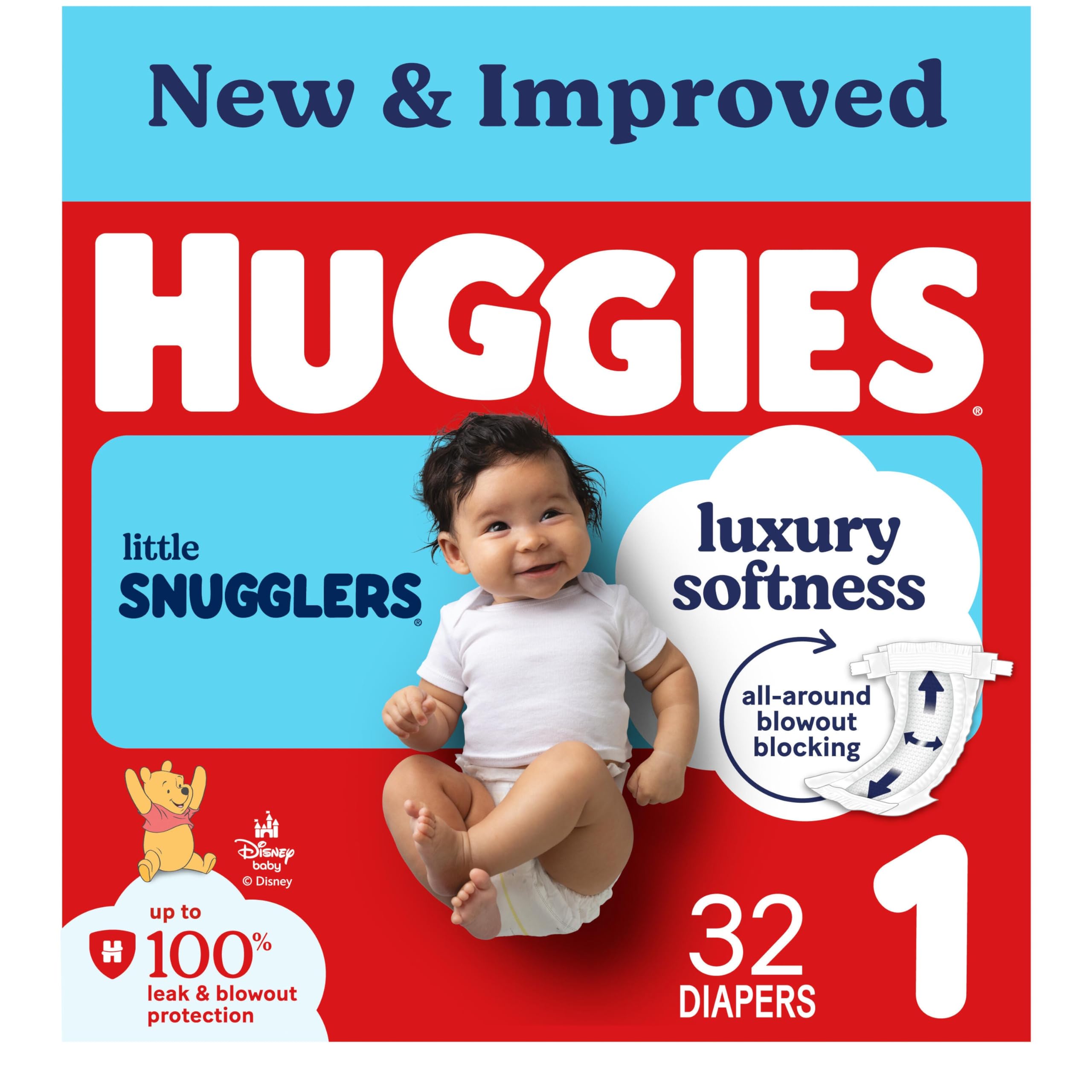 Huggies Little Snugglers Diapers Size 1, 32 Count