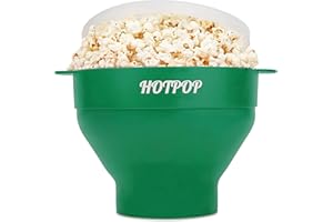 The Original Hotpop Microwave Popcorn Popper, Silicone Popcorn Maker, Collapsible Bowl BPA-Free and Dishwasher Safe- 20 Color