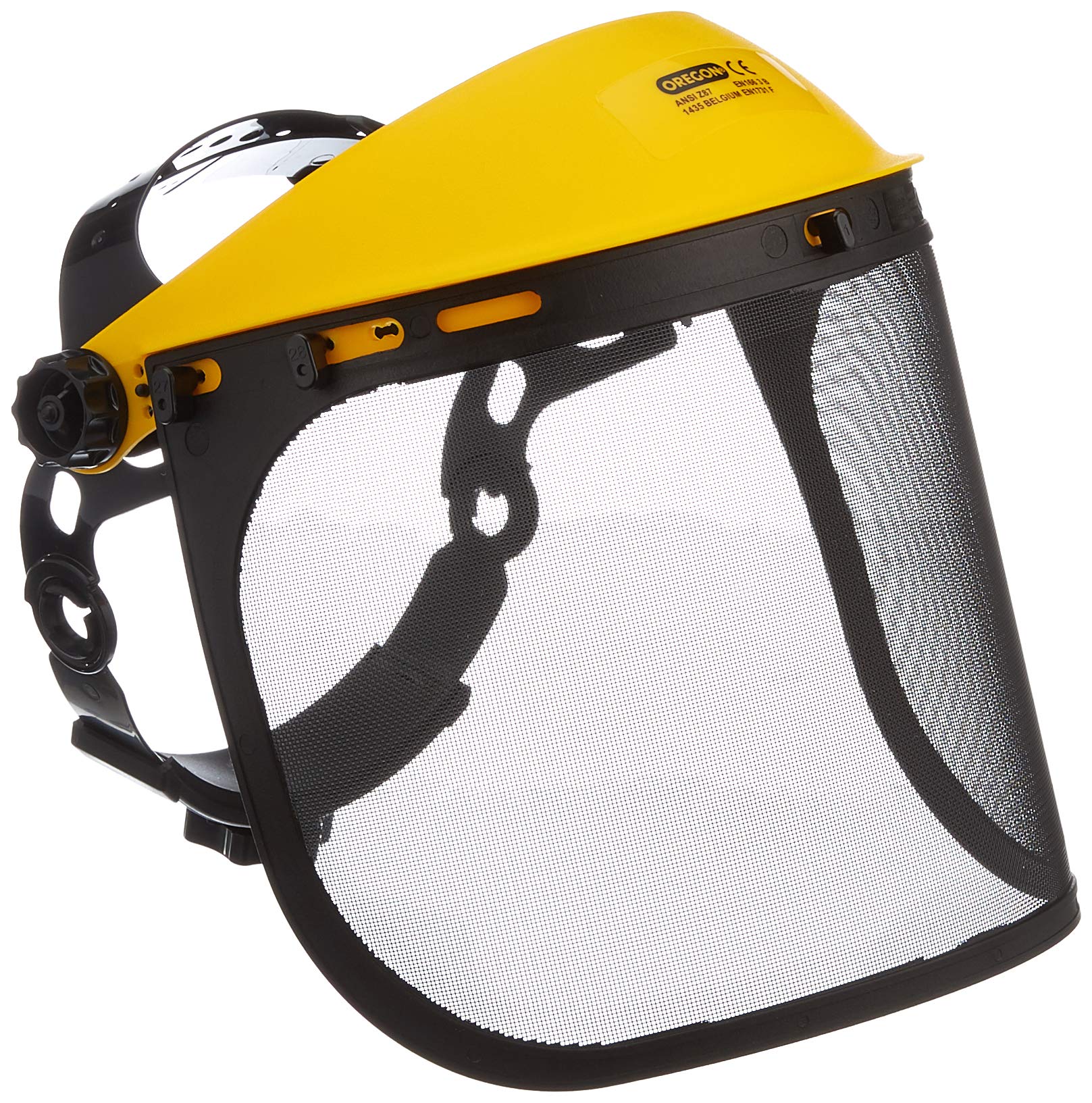 Oregon Browguard & Steel Mesh Visor Combination PPE, Adjustable Safety Face Shield Attached to a Head Guard Delivering Face and Eye Protection, for Forestry, Gardening, Loggers, DIY, One Size