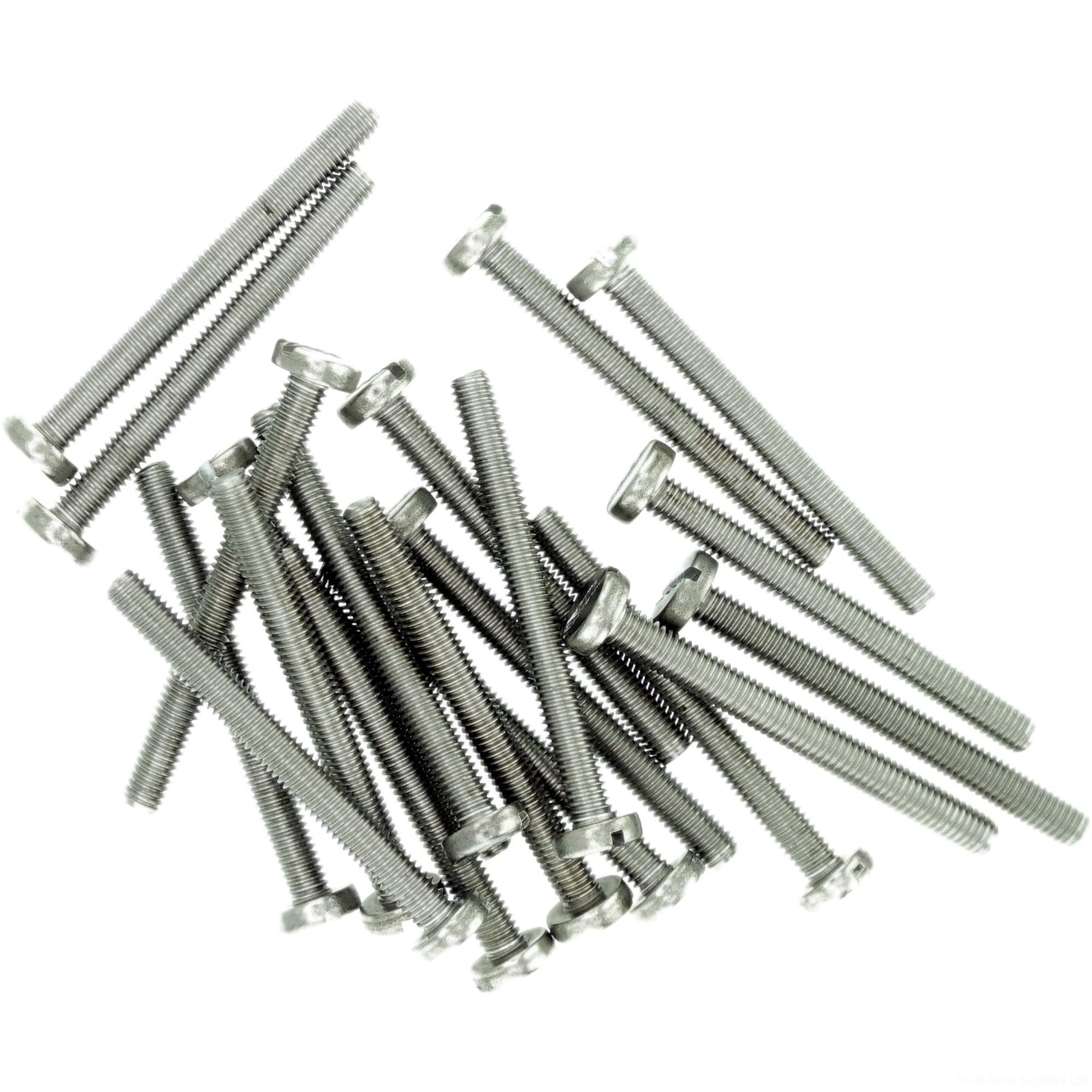 M5 (5mm x 35mm) Slot Pan Machine Screw (Bolt) - Stainless Steel (A2) (Pack of 20)