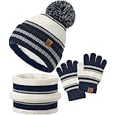 Kids Hat And Gloves Set, Toddler Winter Hat Beanie Scarf Neck Warmer Gaiter Gloves Mittens For Boys Girls Ages 6-8 5t