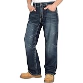 BOCOMAL FR Jeans for Men Relaxed Fit Straight Leg EX-Soft Denim Work Pants | 12.5oz 100% Cotton NFPA2112 CAT2,Fire Resistant,Vintage Washed,Boot Cut,Soft,Rugged Double Stitches,Classic 5 Pockets Jean
