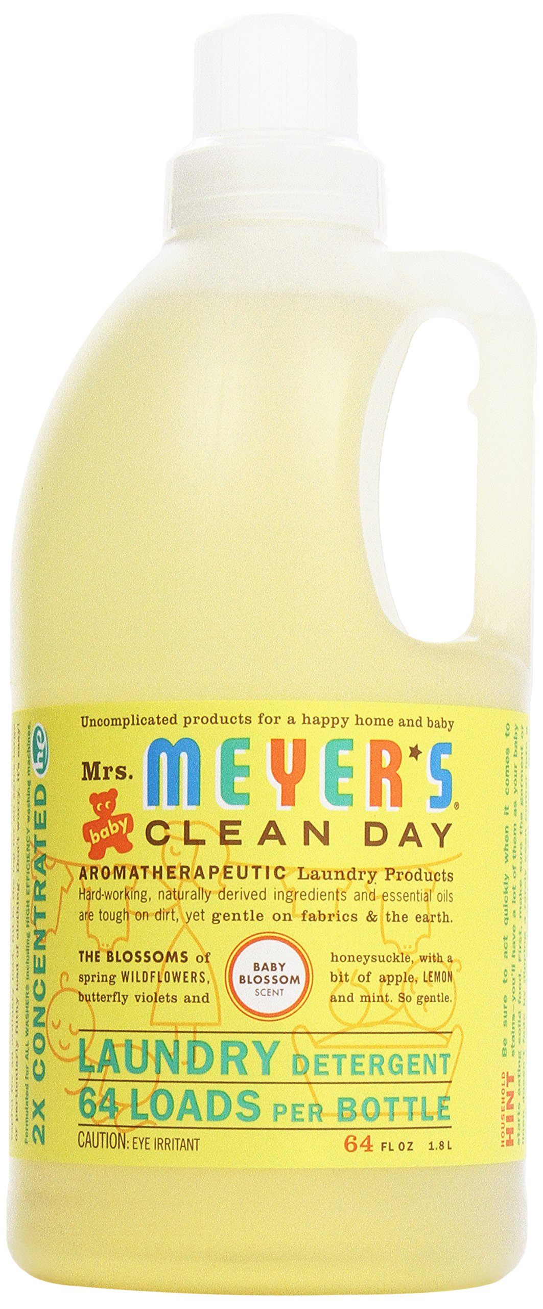 Photo 1 of MRS. MEYER'S CLEAN DAY Baby Laundry Detergent Liquid, Infused with Essential Oils, Baby Blossom, 64oz (64 Loads)