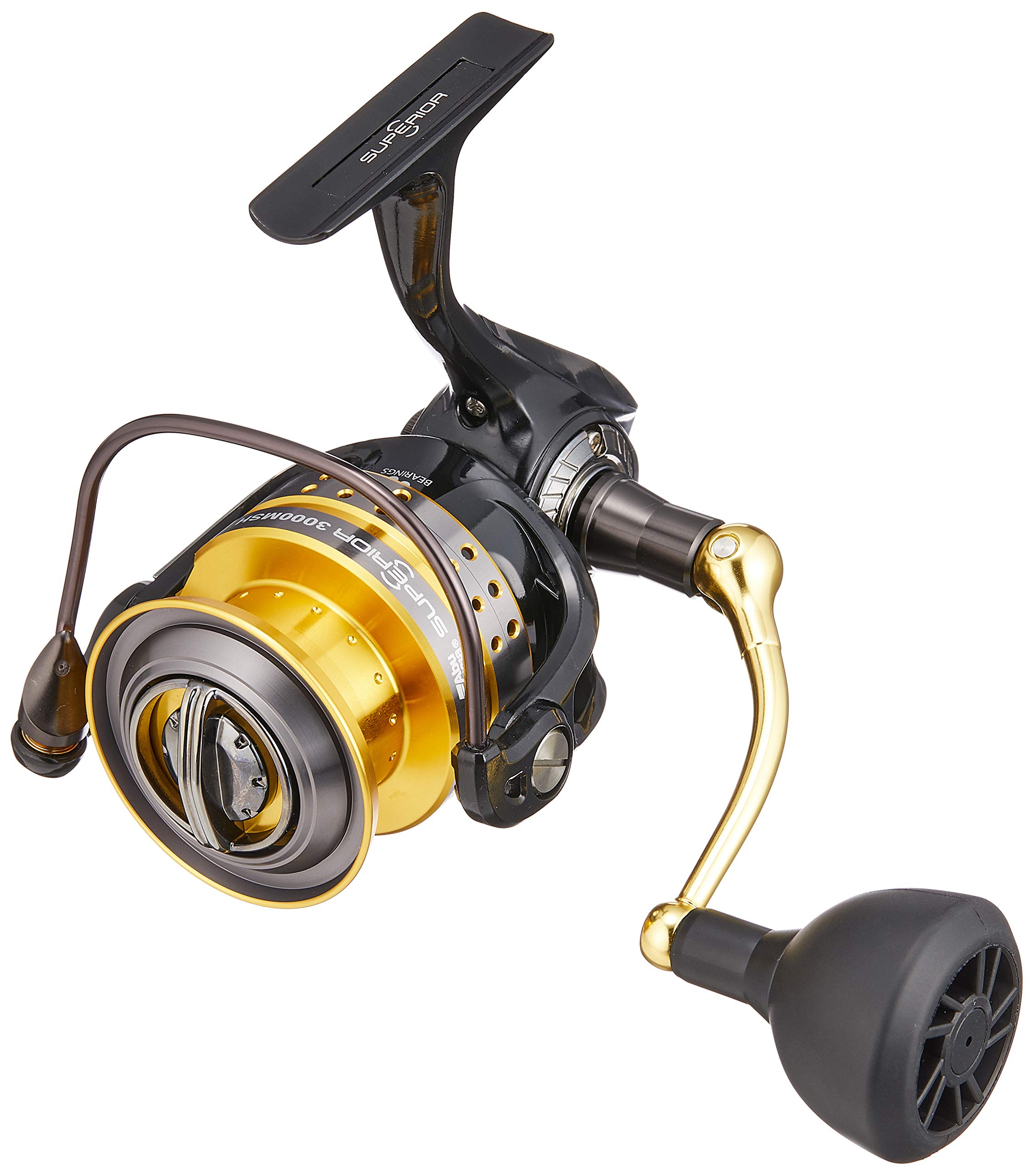 Abu Garcia Superior Spinning Reel, Fishing Reel, Spinning Reels, Predator Fishing, Pike, Perch, Zander, Trout, Unisex, Black / Gold, 3000MSH